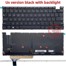 ASUS UX3402Z S13 Q409ZA 검정색 파란색 키보드 백라이트 용 새 미국, 01 검정색