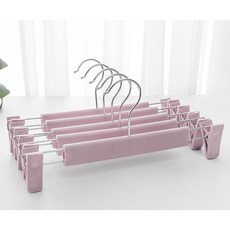 不鏽鋼防滑褲架褲夾 可伸縮彩色磨砂衣架 加厚多功能收納曬衣架, 1個, 加厚款【夢幻紫】