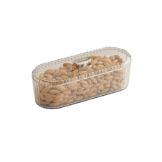 寶寶零食分格收納盒，四格獨立密封防潮保鮮盒，外出居家適用，安全無毒材質, 透明, 1個