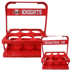 들꽃 음료 캐리어 맥주 트레이 음료캐리어 6구 로고 문구 제작, 1개, 1개, 레드