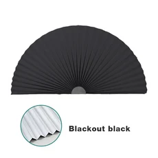 ‌아치형 창 반원형 주름 맞춤형 컷 투 사이즈 DIY 블라인드 라이트 필터링 - 세미 블랙아웃 절연 폴리에스, 04 Blackout-black