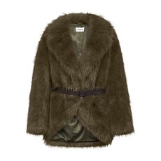 파로쉬 벨트 페이크 퍼 코트