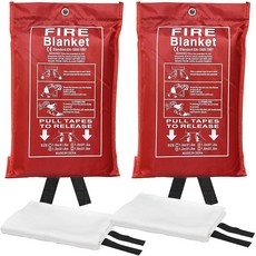 주방 가정 안전을 위한 비상 화재 담요 40 x 인치 유리 섬유 소재 2 팩