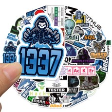 방수 노트북스티커 리무버블 스티커세트 캐리어 핸드폰 꾸미기 대형 스티커, 해커, 1세트