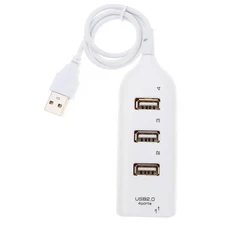 고속 USB 허브 4 포트 2.0 케이블 미니 분배기 사용 전원 어댑터 PC 노트북 다중 소켓, 02 White
