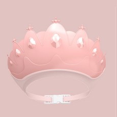 臺灣出貨 新款爆款洗頭帽神器小孩可調節洗髮帽嬰爆款浴帽護耳帽防水帽, 1個, 鑽石皇冠粉