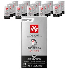 일리 포르테 엑스트라 볼드 로스트 에스프레소 리치 앤 스트롱 그라운드 커피 인 캡슐, 5.7g, 10개입, 20개