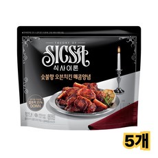 롯데 식사이론 숯불향 오븐치킨 매콤양념 /냉동 치밥 안주 반찬, 330g, 5개