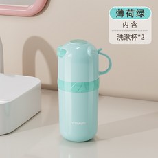 超繪玩 兒童旅行洗漱杯 便攜式漱口杯 牙刷收納盒 刷牙杯 牙刷盒 水杯, 綠色, 1個