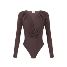 엘리자베타프랑키 드레이프 메탈 로고 바디수트