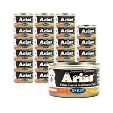 Arias 강아지 저지방 다이어트 캔, 곡물, 100g, 24개
