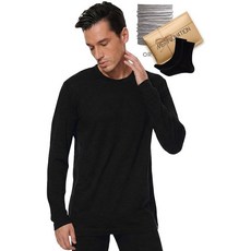 MERINNOVATION 메리노 Wool 베이스 레이어 남성용 - 100% 울 셔츠 긴소매 보온 경량 미드웨이트 탑 5. 차콜 165 경량 L_132061, M, 1. 블랙 165 경량_132061