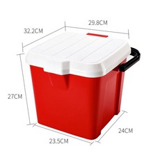 加厚抗壓戶外釣魚水桶，帶蓋可坐裝魚/釣蝦/路亞餌收納, 13L#大红#可坐桶凳