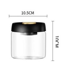 茶葉密封罐 排氣閥玻璃密封罐 旅行儲物罐 防潮密封罐, 1個, 500ML（黑金款）