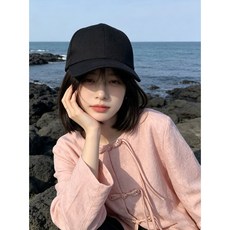 검은색 야구캡 숏컷 가발 일체형 자연스러운 데일리룩, 1개, 브라운