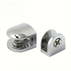 2PCS 유리 브래킷 조정 가능한 합금 클램프 아연 난간용 클립 플랫 선반 계단 홀더, 0.75inch