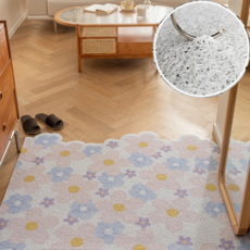 키미블랑 잘라쓰는 플라워패턴 현관 코일 매트 60x90 cm, 알록달록꽃, 1개