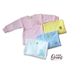 童馨 軟暖棉開扣長袖居家秋冬長袖 緹花布寶寶保暖長袖