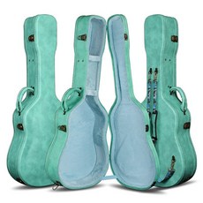 기타 하드케이스 통기타 가방 클래식 충격흡수 어쿠스틱 케이스 숄더, 27. 40/41 볼록 그린 숄더