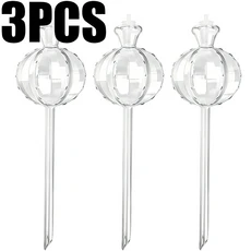 현실적인 플라스틱 선인장 화분 자동 점적 관개 느린 방출 가정 식물 도구, 03 Clear  3PCS