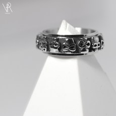 VARAM 써지컬316L스틸 엔틱 해골 회전반지
