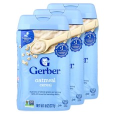 거버 오트밀 시리얼 베이비 푸드 227g 3개