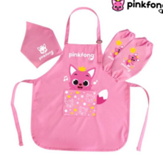 핑크퐁 미술앞치마 키즈 앞치마세트-핑크
