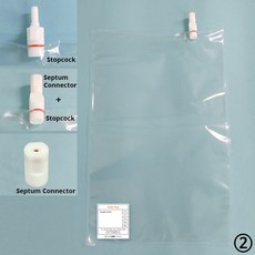 B01-259-186 테드라 가스 샘플링 백 with 1 Stopcock + 1 Septum Connector 500x500mm 20L, EA/1