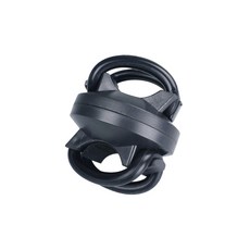 HONG JIN 宏晉 360度旋轉風扇支架 雙矽膠圈設計 可旋轉 萬用支架 嬰兒車 輪椅 自行車 行李箱 通用 免工具 快拆安裝, 1個, 黑