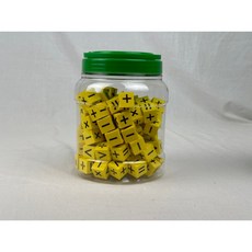 2公分 EVA 泡棉骰子 100入 台灣製造 兒童安全無毒 團體遊戲 數學教具, 黃色運算符號100入（罐裝）, 1個