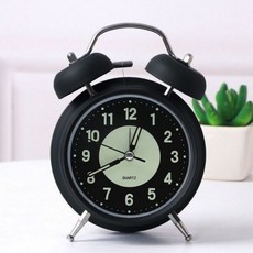 무소음 야광 해머벨 탁상시계(블랙)/축광 탁상시계 (Araium), 03 A.52378 핑크