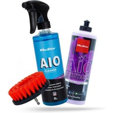 맥스하인 올인원 클리너 앤 컨디셔너 컴플리트 키트 AC08 전문가용 실내외 페인트 금속 유리 크롬 비닐 가죽 플라스틱 및 실내 장식용품에 사용 가능, AIO Conditioner w/ Capet Brush