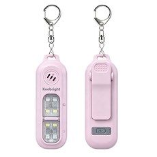 Keebright [단독 기획] SOS 야간 안전 경보기 USB-C 충전 / 130dB 호신용 LED 경광등 캠핑 등산 낚시 차박 필수템, 핑크색, 1개