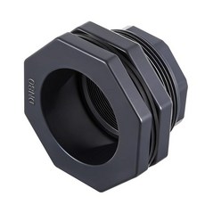 Maasechs 7.6cm(3인치) PVC 벌크헤드 피팅 물탱크 커넥터 배관 벌크헤드 파이프 피팅 NPT 레인 배럴 수족관 욕조 수영장용 1개 블랙, 3 Inch