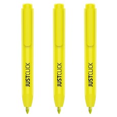 모리스 저스트클릭 형광펜 M2/클릭식 (사각닙), 3개, 옐로우(1P)