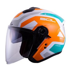 SOL SO-XP 領航員-白/橘 半罩式安全帽，透氣舒適，時尚亮眼，輕量化設計, 白/橘