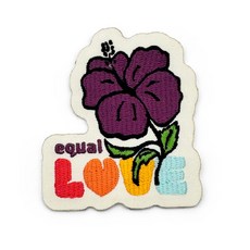 扶桑花刺繡布貼, 1個, Multicolor