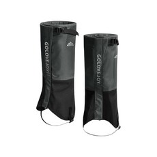 GOLOVEJOY 最新升級款 戶外防風防水腳套 輕量登山綁腿 徒步防寒雪套 防沙防蟲腿套, 灰色,M