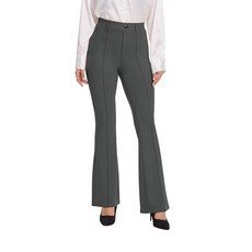 VIMPEP 68.6cm/73.7cm/78.7cm(29인치)/78.7cm(31인치) 여성용 하이라이즈 풀온 부츠컷 드레스 팬츠 플레어 워크 요가 팬츠 지퍼 포켓 비즈니스 슬랙스, 68.6cm(27인치) 높이: 152.4cm(5피트 1, L, 회색