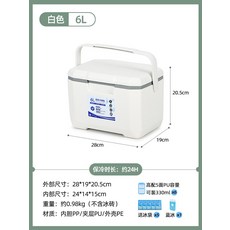 아이스박스 차량용 캠핑 휴대용 미니 쿨러 박스 보냉 가방 소형 보냉백, 1개, 1L, 6L 화이트