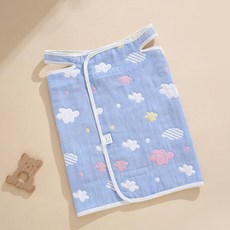 순면 배 보호 수면가방 아동용 방한 방수 잠옷, 1개, 블루