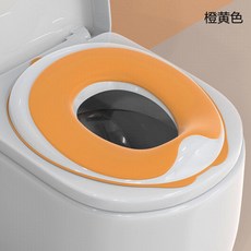 兒童馬桶圈嬰兒小女孩座便器厠所家用女寶座便圈女寶馬桶坐墊腳踏, 橙黃色（適用1-7歲）送掛鉤