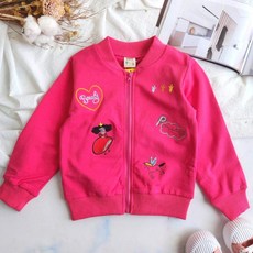 兒童刺繡拉鍊薄外套 女童外套