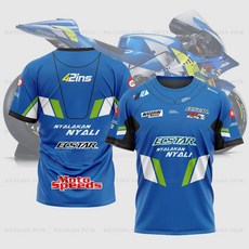 오토바이상의 RR 스즈키 GSX용 파란색 페이딩 반팔 오토바이 스포츠 레이싱 없음 여름 라이딩 모토스 GP 팀 나이트 티셔츠
