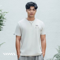 森林動物系列 石虎balbalan布章T恤 米杏款 男女適用 可愛森林系T恤, 1個