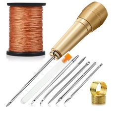 신발 및 가죽 수리용 재봉 도구 11 개 손잡이 6 캔버스 바늘, 01 Set A, 1개