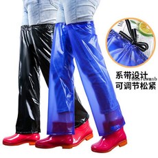 防雨防臟褲套 防水套腿套 加肥加長加厚 防雨褲護腿套 袖褲套過膝套 騎行擋風防雨褲, 藍色松緊加厚加肥PVC護腿長63cm,【2雙裝】