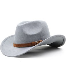 經典皮帶裝飾西部牛仔禮帽跨境熱銷秋冬毛呢爵士帽氈帽男女士禮帽