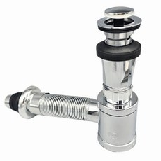 지엔리빙바스 세면대 배수구 부속품 국산 자동폽업 높이조절 벽트랩 일체형, 1개