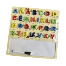 HAIMINGJUN 나무 알파벳 퍼즐 보드 30x30cm 모터 기술 감각 장난감 필기 운동 보드 어린이를위한 발렌타인 데이 선물, 대문자, 30cmx30cmx1cm, 멍청한, 1개